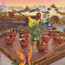 Concept art for a teacup attraction. China. JoraVision. 