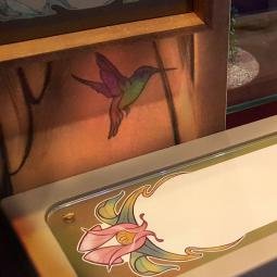 Naturalis Museum. Decorative printed panel and information board corner