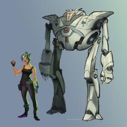 Main character and robot sidekick proposal for a VR videogame II