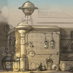 Artwork for feature film Planet 51. Production artwork. Pencil and digital