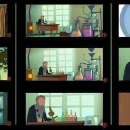 Ways to Live Forever feature film artwork. Storyboard and colour key for the first animated scene. El Capitán Pictures. Miopia FX.