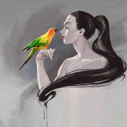 A splash of colour (Girls and Pets). Digital 