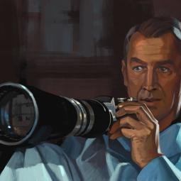 Zoom in. From photo reference from the film Rear Window. Digital