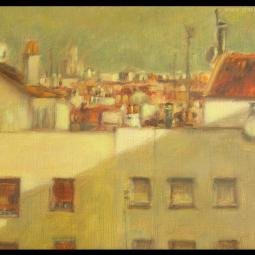 A room with a view, Madrid. Oil on canvas board from life.