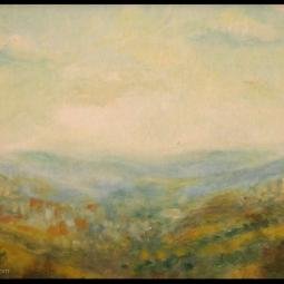 A room with a view, Saint Etienne. Oil on canvas board from life.