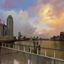 Rotterdam. Digital from photo reference from Google Views. 