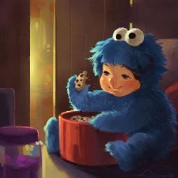 Cookie monster. Digital