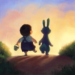 Tim and Rabbit go for a walk. Digital. 