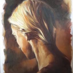 Blonde. Oil on canvas from phot reference by M.A. Rosado