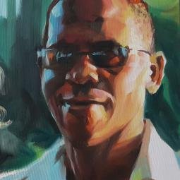 Sunny. Oil on canvas board from phot ref. 