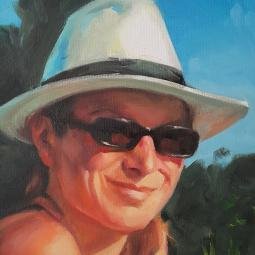 Shades. Oil on canvas board from photo reference 