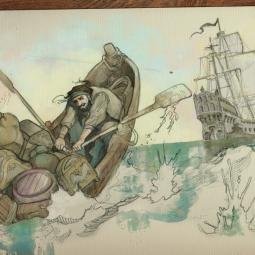 National Lottery TV ad. Concept drawing for presentation and pitch.