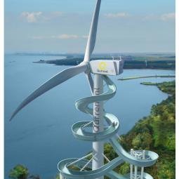 Final art for Qurrent advertising campaign. Simulating attractions in a theme park of windmills. Jora Entertainment.